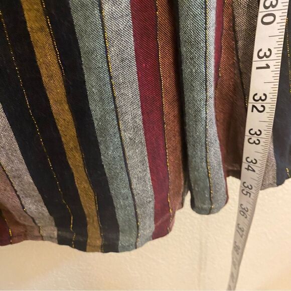 Rails Lola preppy minimalist striped v neck wrap dress linen coastal S - Picture 11 of 12